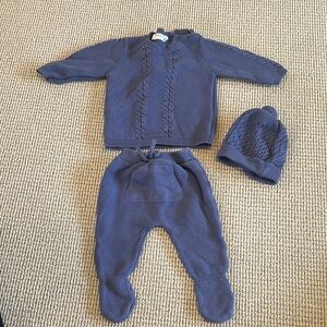 Mayoral Cozy Blue Knit Baby Set 2-4 M